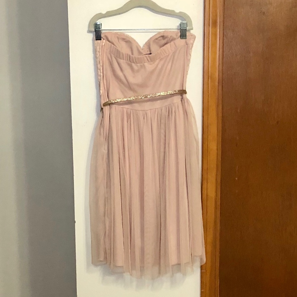 Lulu's Strapless Blush Pink Lace & Tulle Party Dress - Picture 4 of 7
